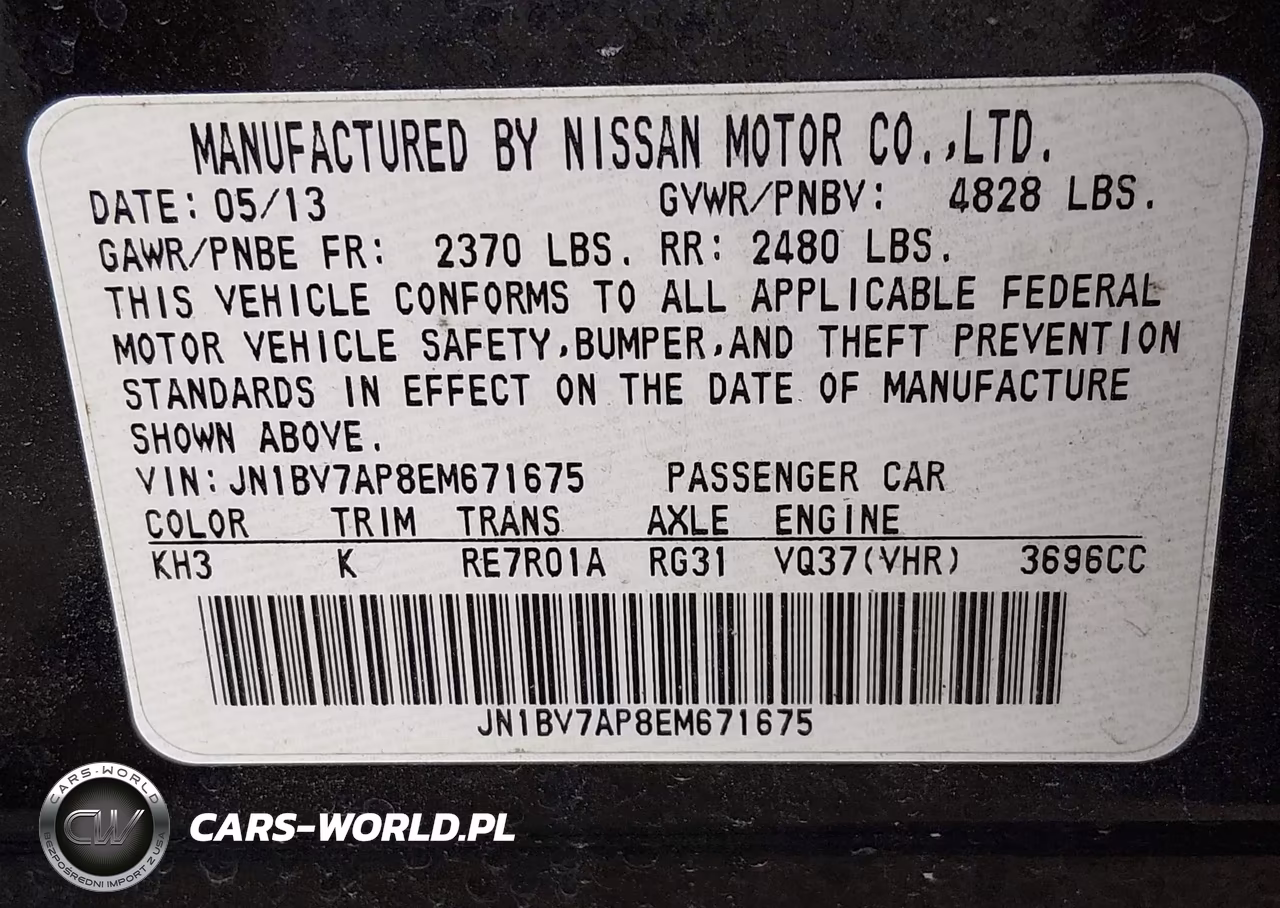 2014 Infiniti Q50 VIN:JN1BV7AP8EM671675 - 9
