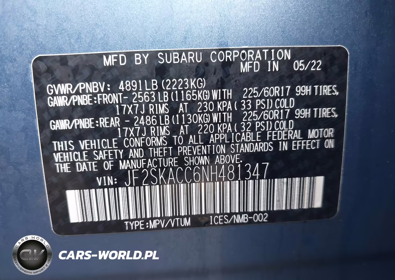 2022 Subaru Forester VIN:JF2SKACC6NH481347 - 9