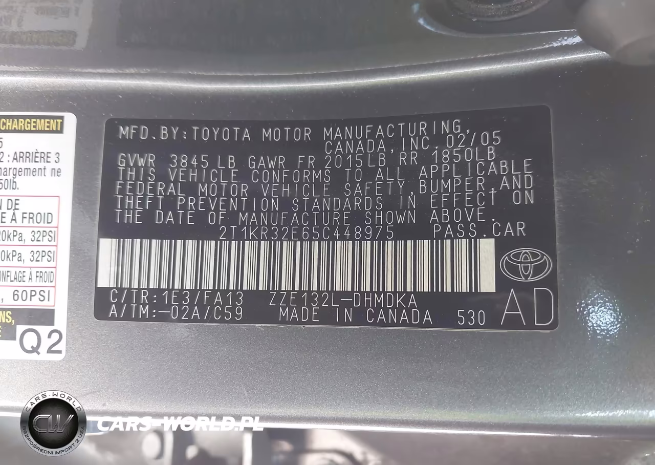 2005 Toyota Matrix VIN:2T1KR32E65C448975 - 9