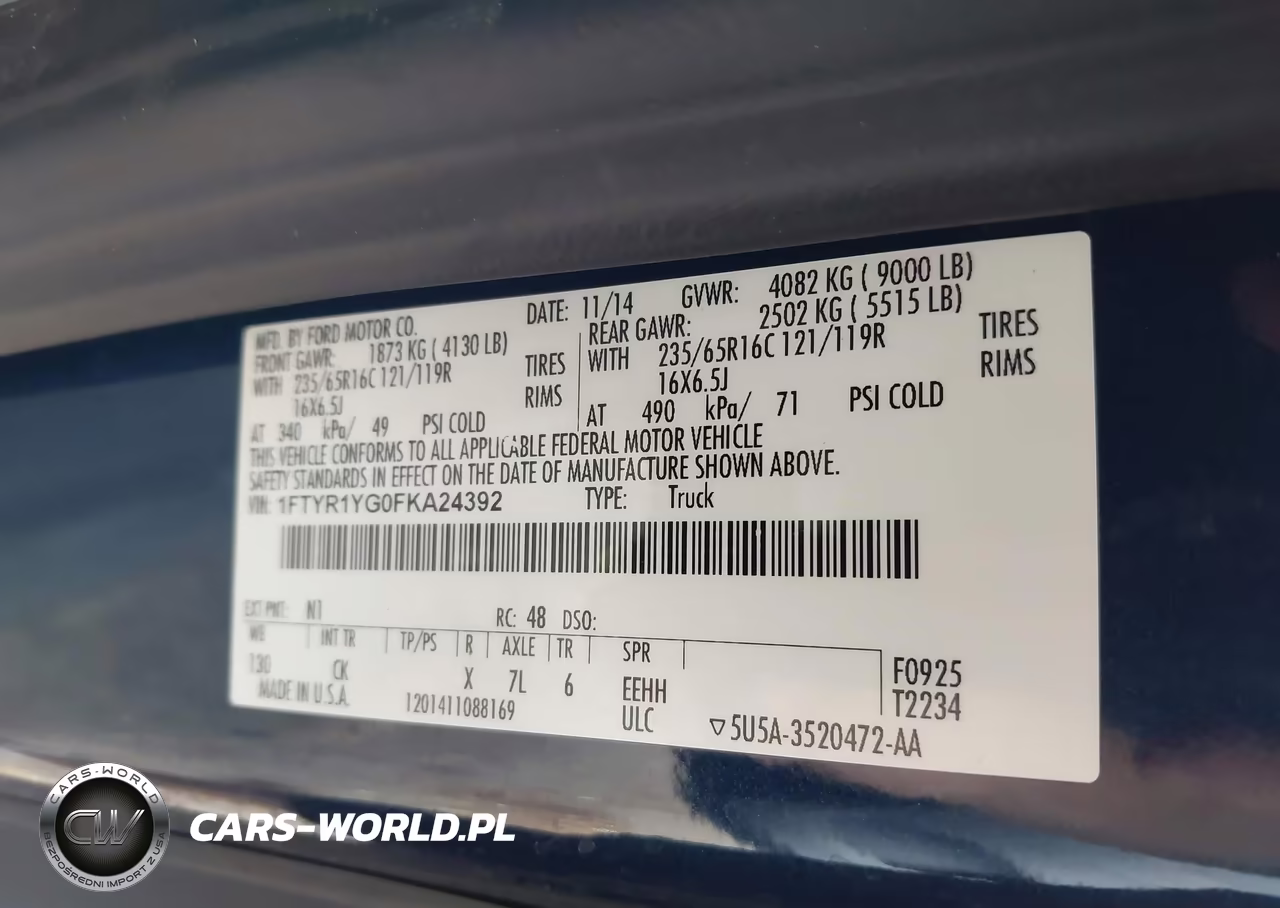 2015 Ford Transit-250 VIN:1FTYR1YG0FKA24392 - 9