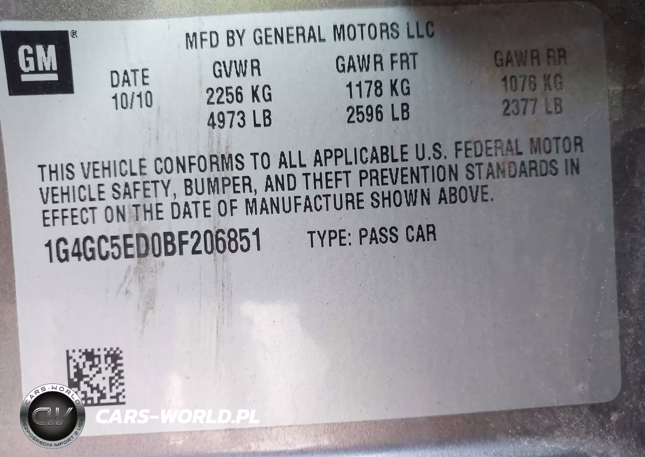 2011 Buick Lacrosse Cxl VIN:1G4GC5ED0BF206851 - 9