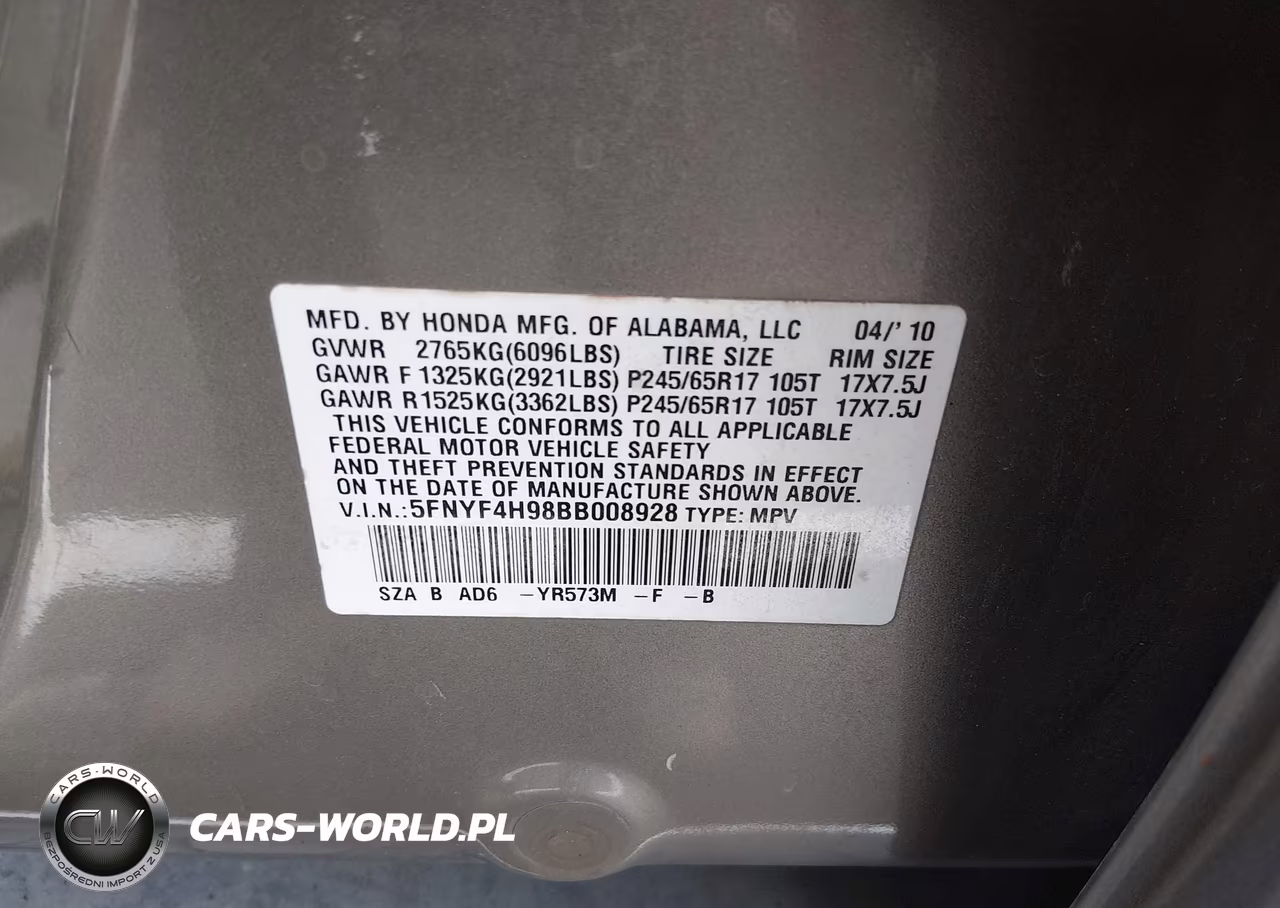 2011 Honda Pilot Touring VIN:5FNYF4H98BB008928 - 9