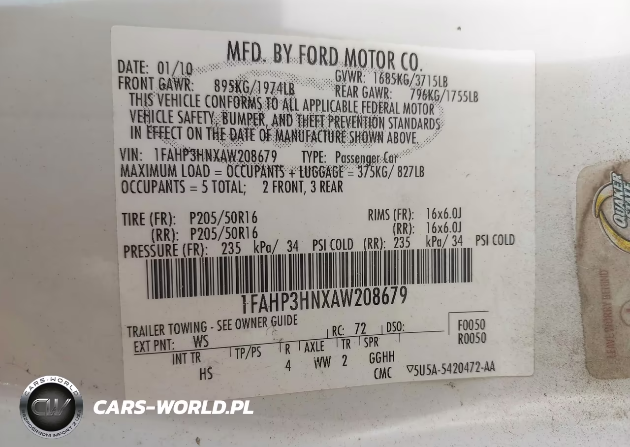 2010 Ford Focus Sel VIN:1FAHP3HNXAW208679 - 9