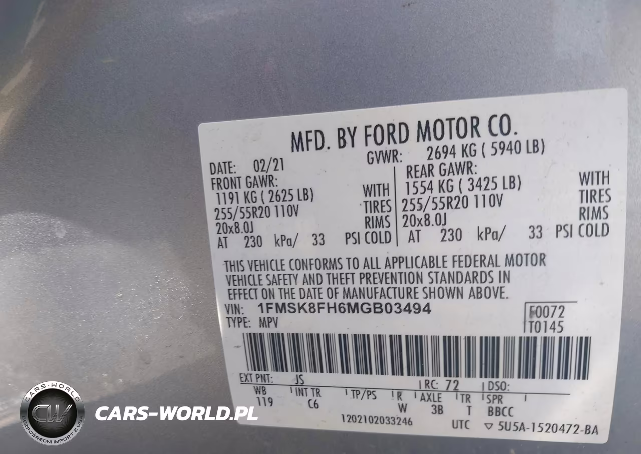 2021 Ford Explorer Limited VIN:1FMSK8FH6MGB03494 - 9