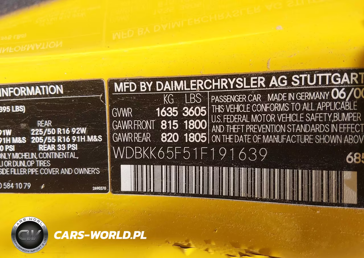 2001 Mercedes-Benz Slk 320 VIN:WDBKK65F51F191639 - 9