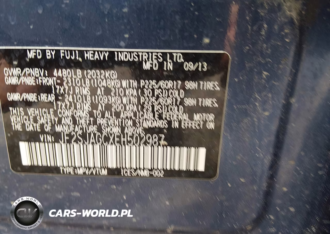 2014 Subaru Forester 2.5I Premium VIN:JF2SJAGCXEH502987 - 9