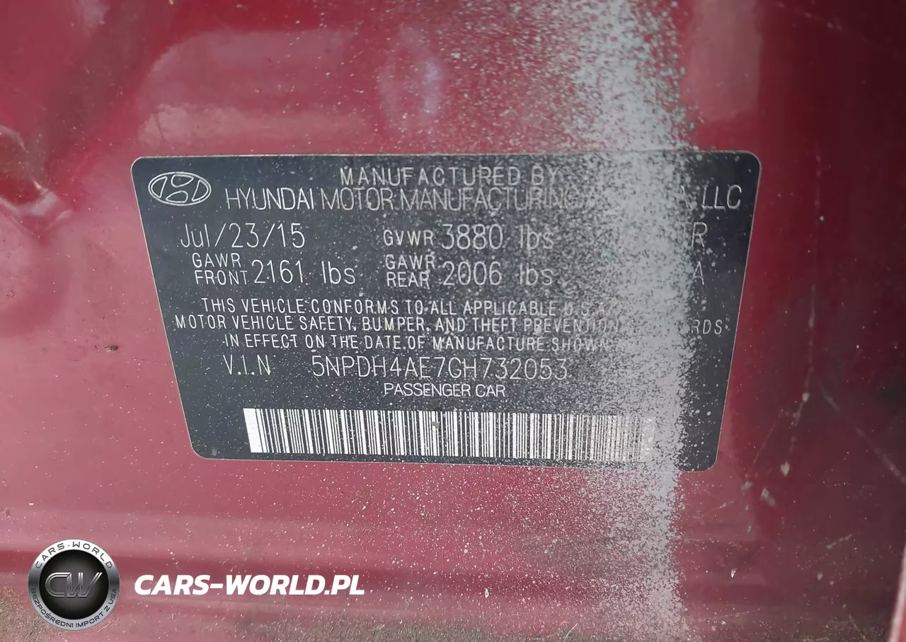 2016 Hyundai Elantra Se VIN:5NPDH4AE7GH732053 - 9