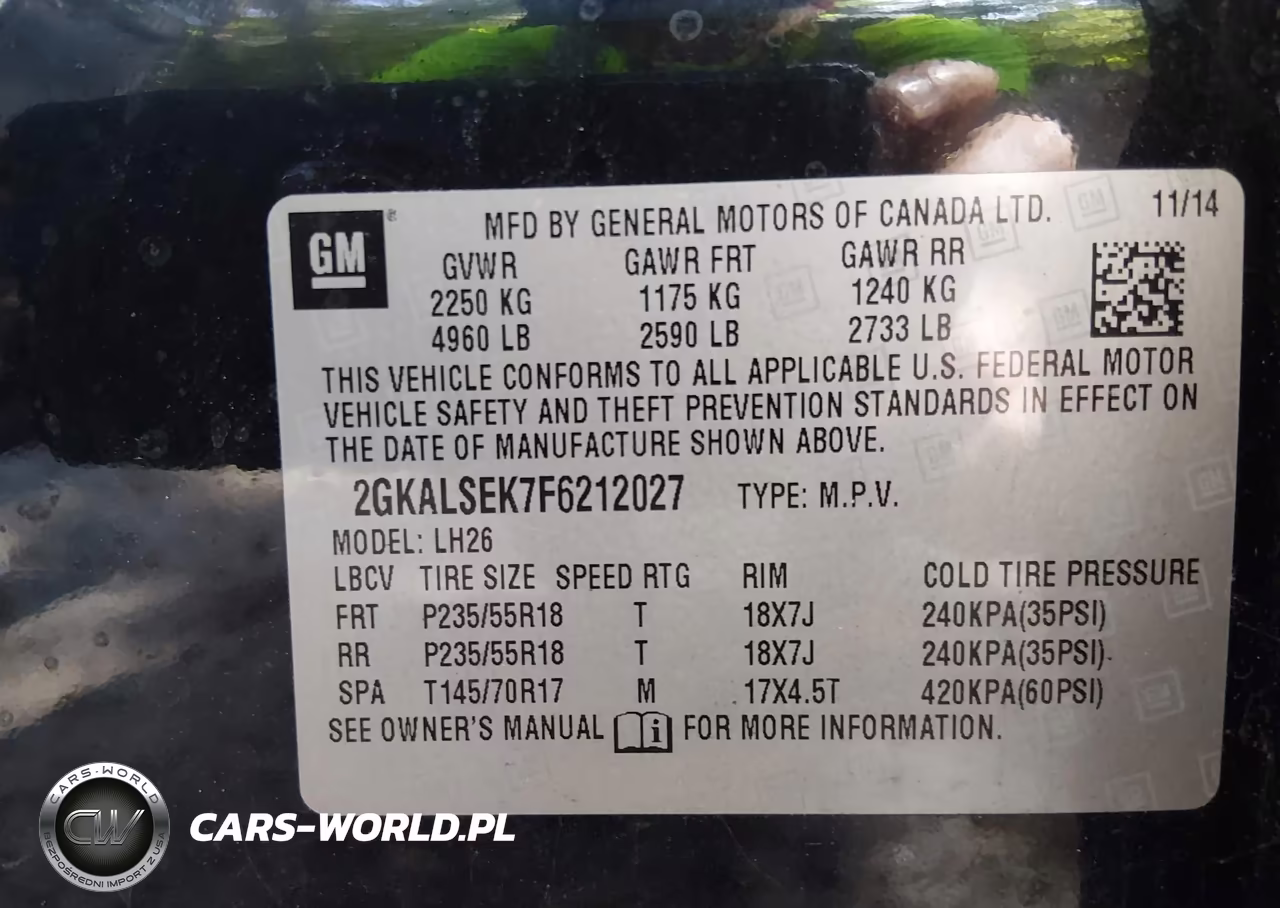 2015 GMC Terrain Slt-1 VIN:2GKALSEK7F6212027 - 9