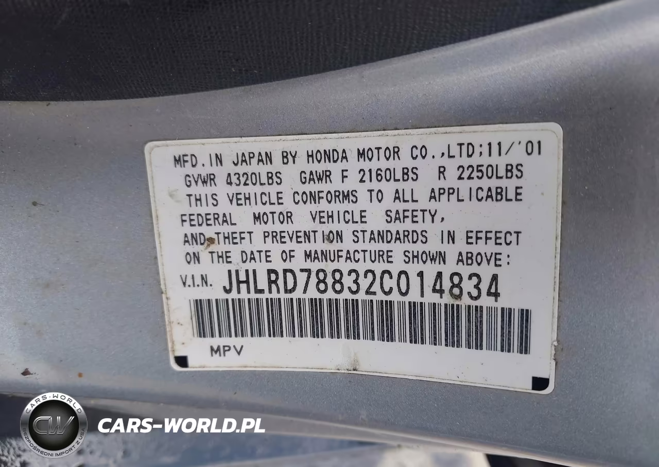 2002 Honda Cr-V Ex VIN:JHLRD78832C014834 - 9