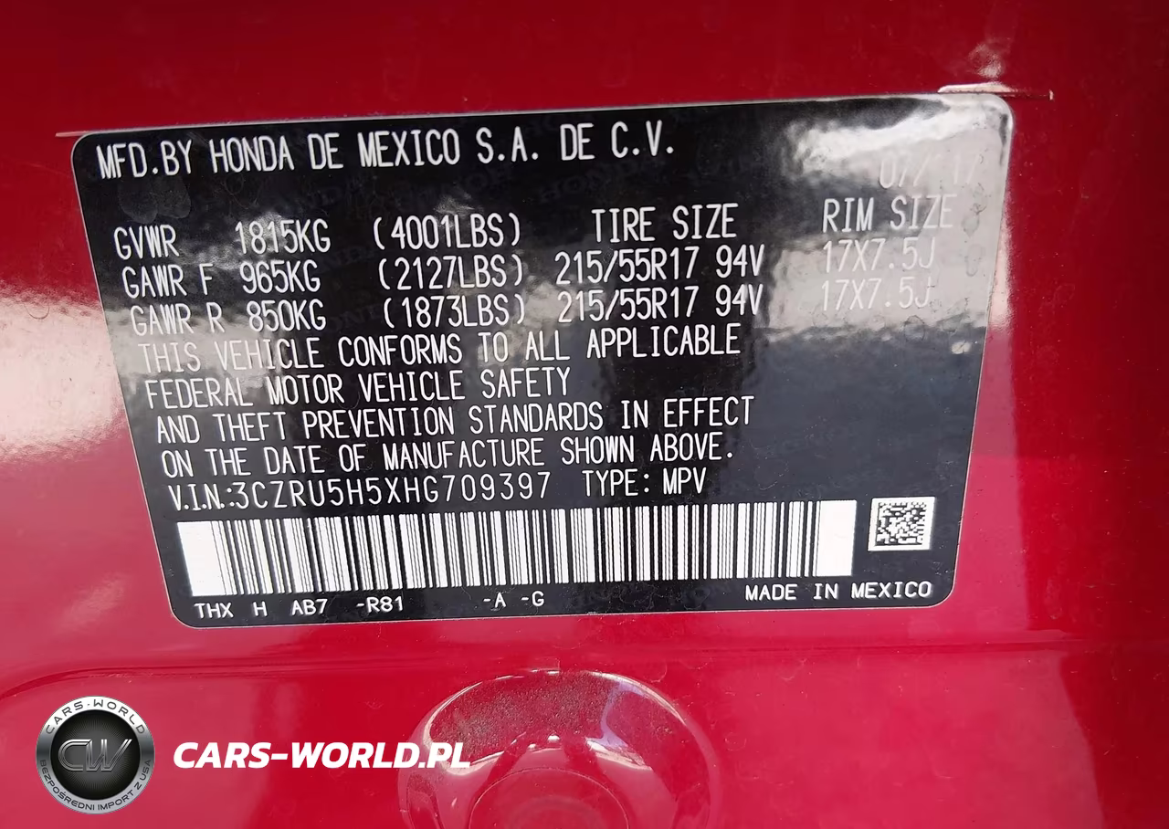 2017 Honda Hr-V Ex VIN:3CZRU5H5XHG709397 - 9