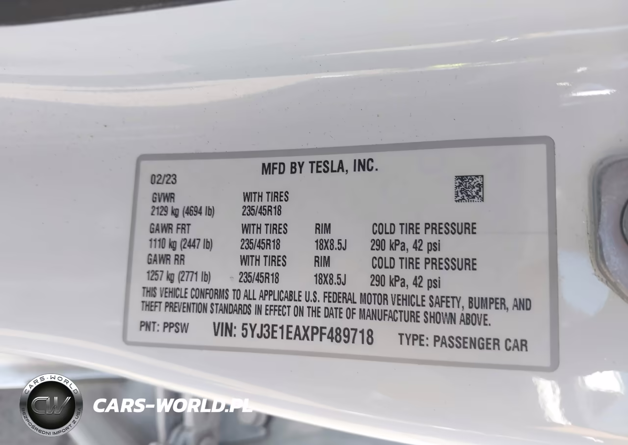 2023 Tesla Model 3 Rear-Wheel Drive VIN:5YJ3E1EAXPF489718 - 9