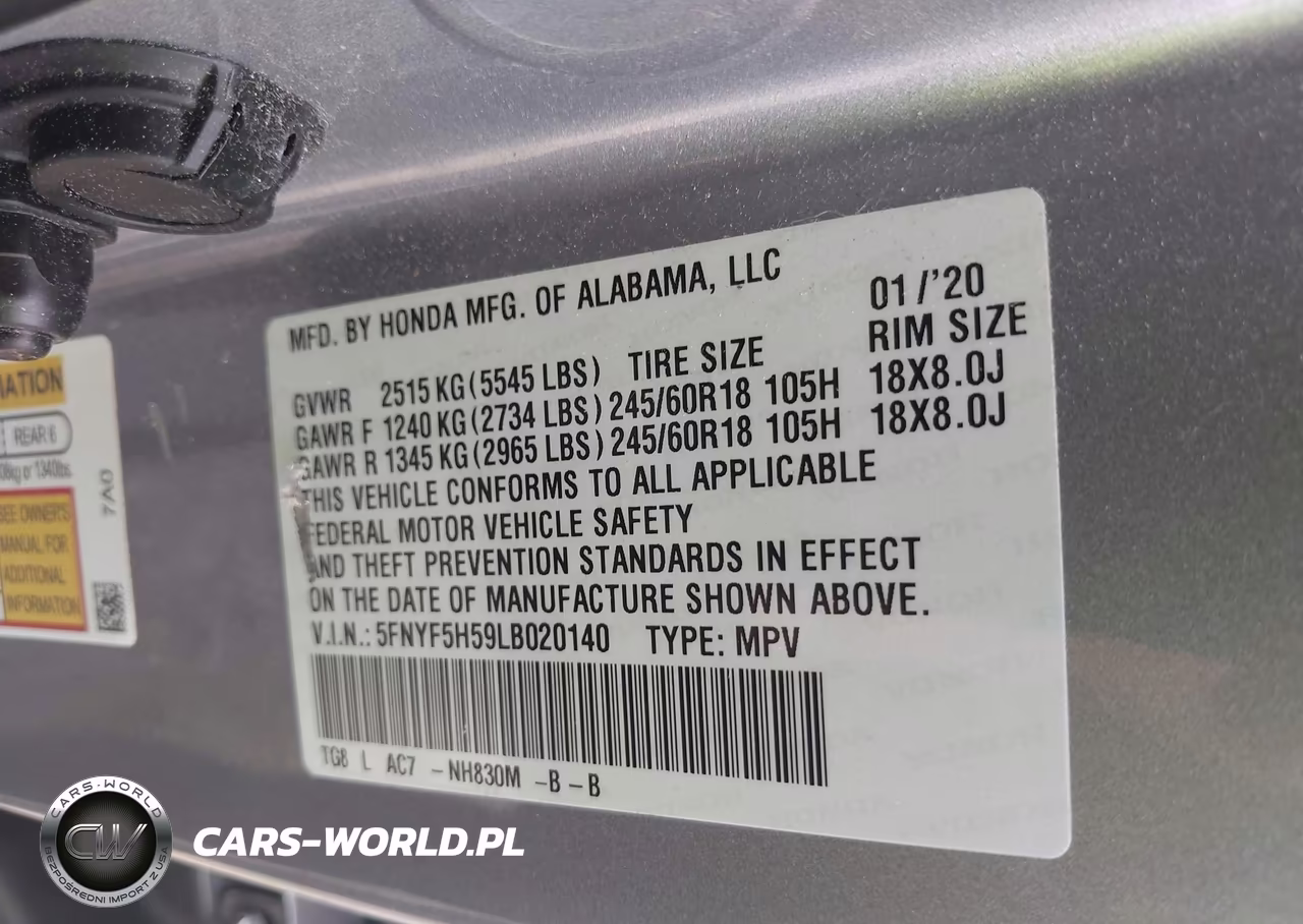2020 Honda Pilot 2Wd Ex-L VIN:5FNYF5H59LB020140 - 9