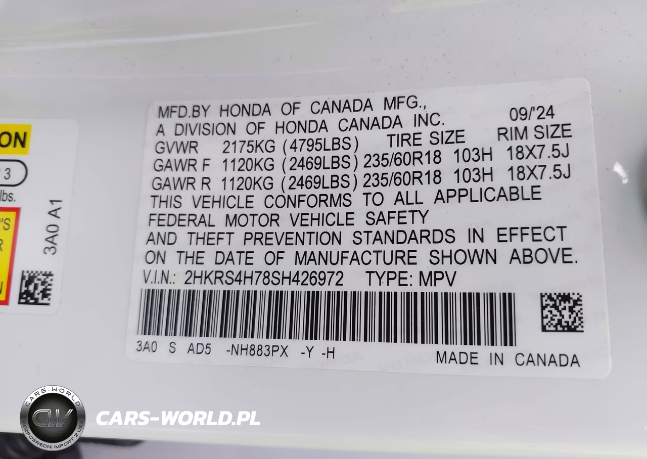 2025 Honda Cr-V Ex-L Awd VIN:2HKRS4H78SH426972 - 9
