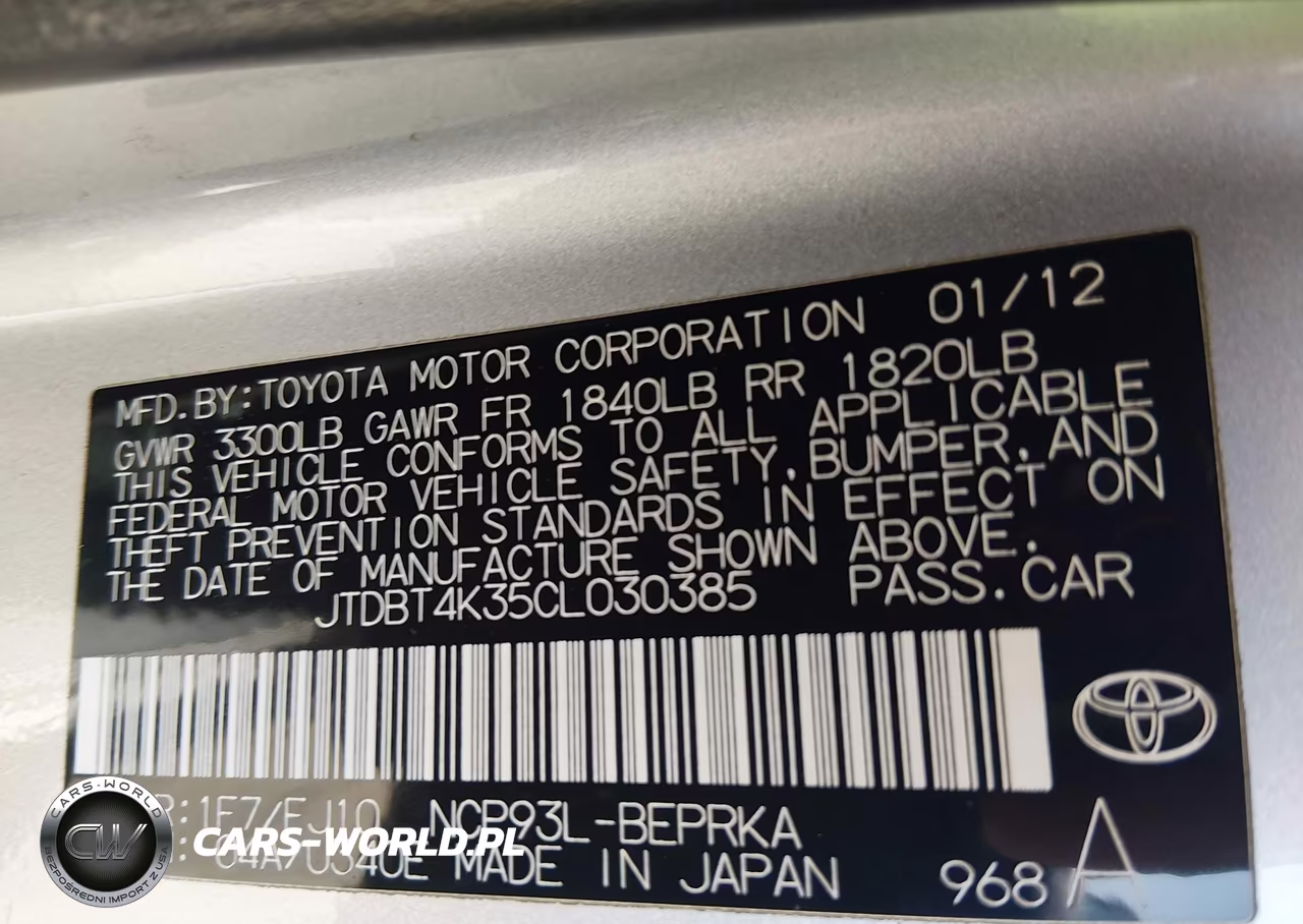 2012 Toyota Yaris VIN:JTDBT4K35CL030385 - 9