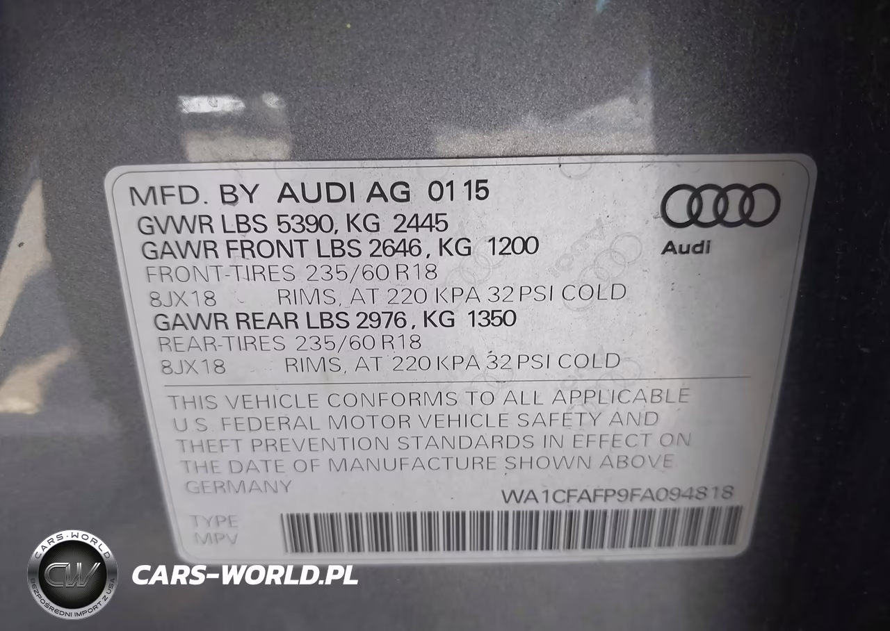 2015 Audi Q5 2.0T Premium VIN:WA1CFAFP9FA094818 - 9