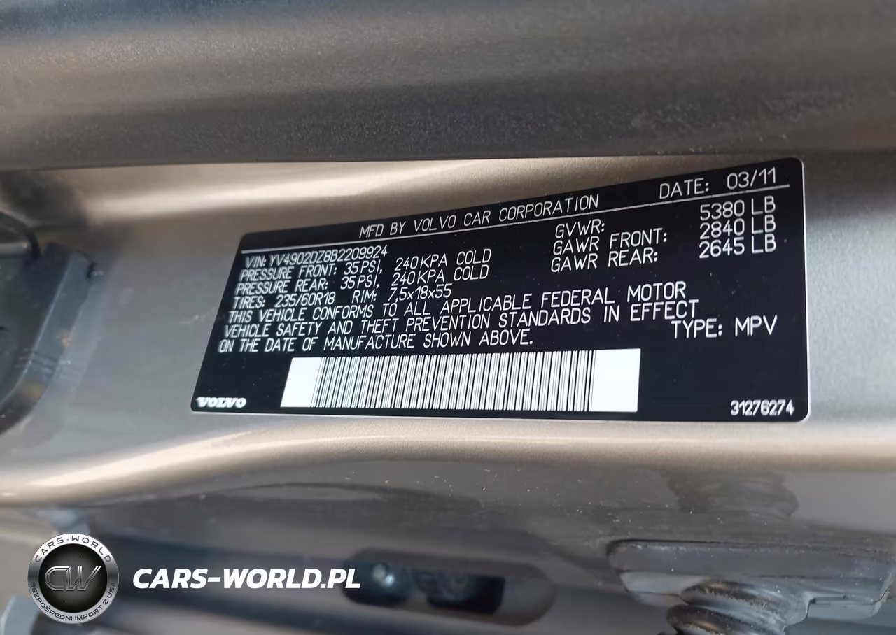 2011 Volvo Xc60 T6 VIN:YV4902DZ8B2209924 - 9