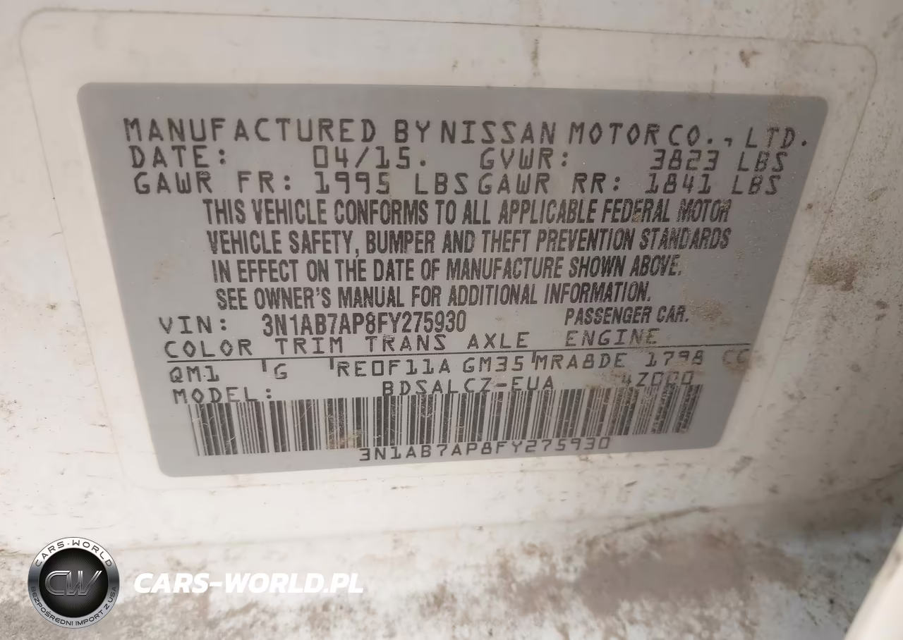 2015 Nissan Sentra S VIN:3N1AB7AP8FY275930 - 9
