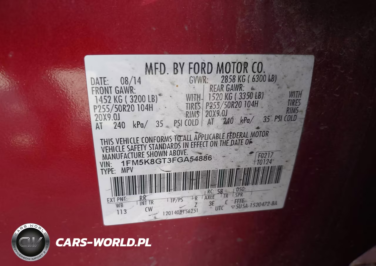 2015 Ford Explorer Sport VIN:1FM5K8GT3FGA54886 - 9