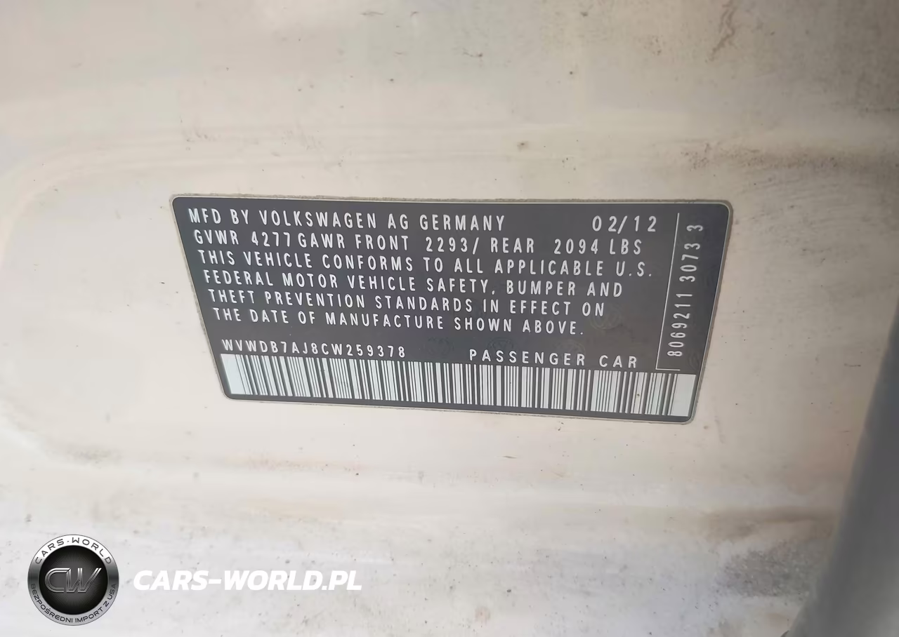 2012 Volkswagen Golf 2.5L 4-Door VIN:WVWDB7AJ8CW259378 - 9