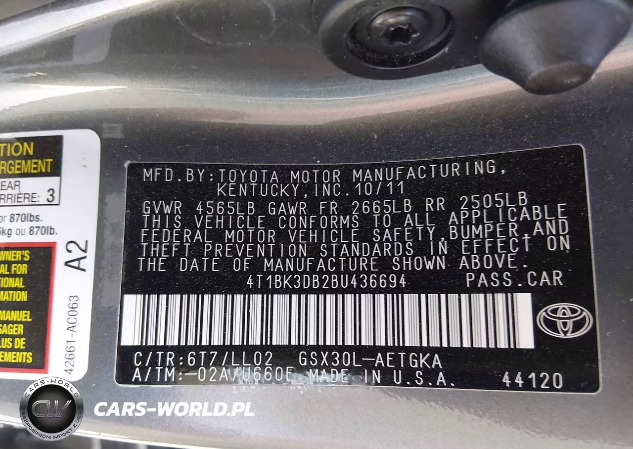 2011 Toyota Avalon VIN:4T1BK3DB2BU436694 - 9
