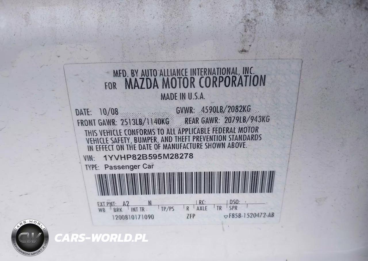 2009 Mazda Mazda6 S Grand Touring VIN:1YVHP82B595M28278 - 9