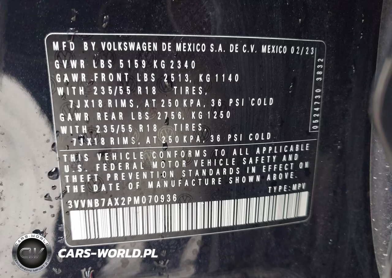 2023 Volkswagen Tiguan 2.0T Se VIN:3VVNB7AX2PM070936 - 9
