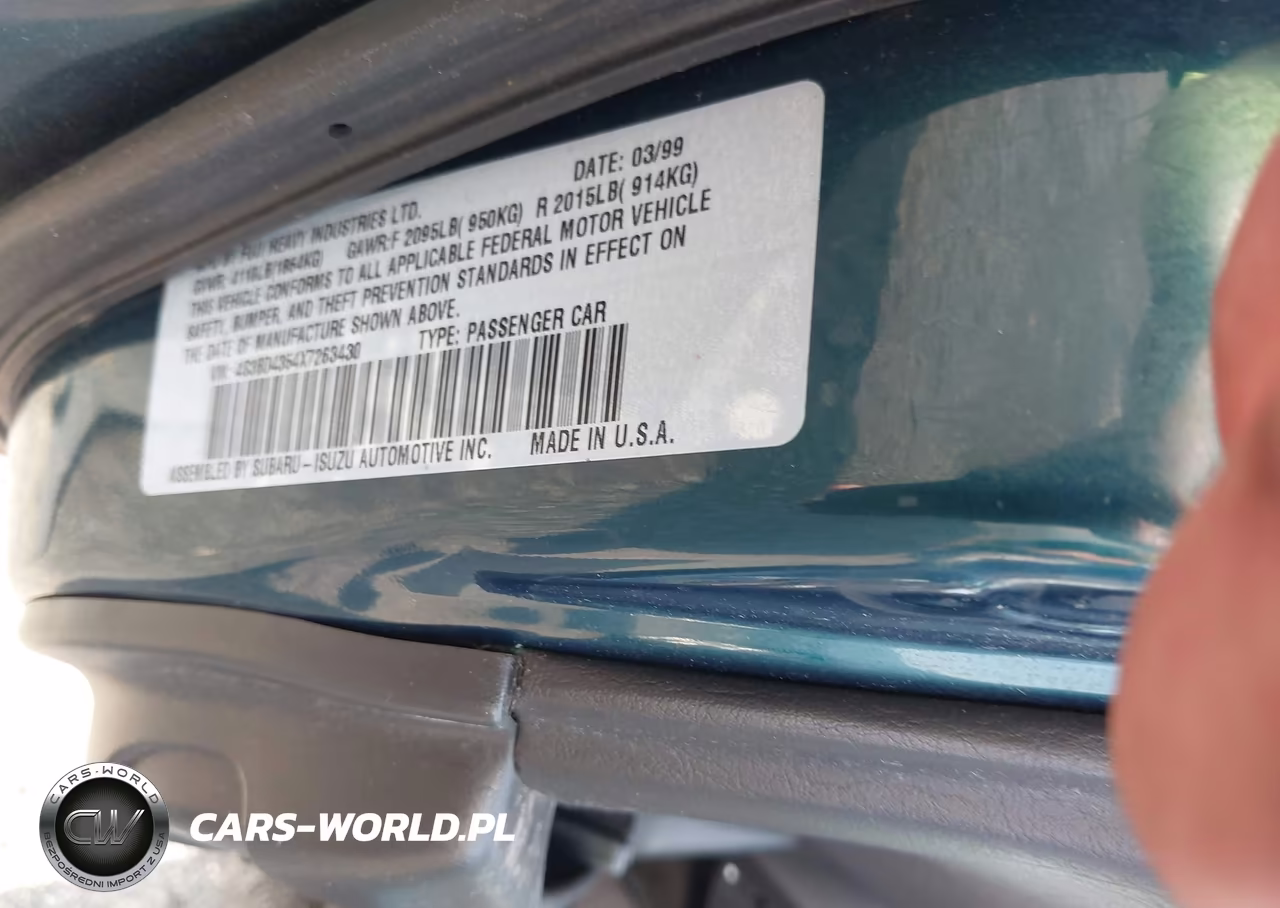 1999 Subaru Legacy 30Th Ann. L-L VIN:4S3BD4354X7263430 - 9