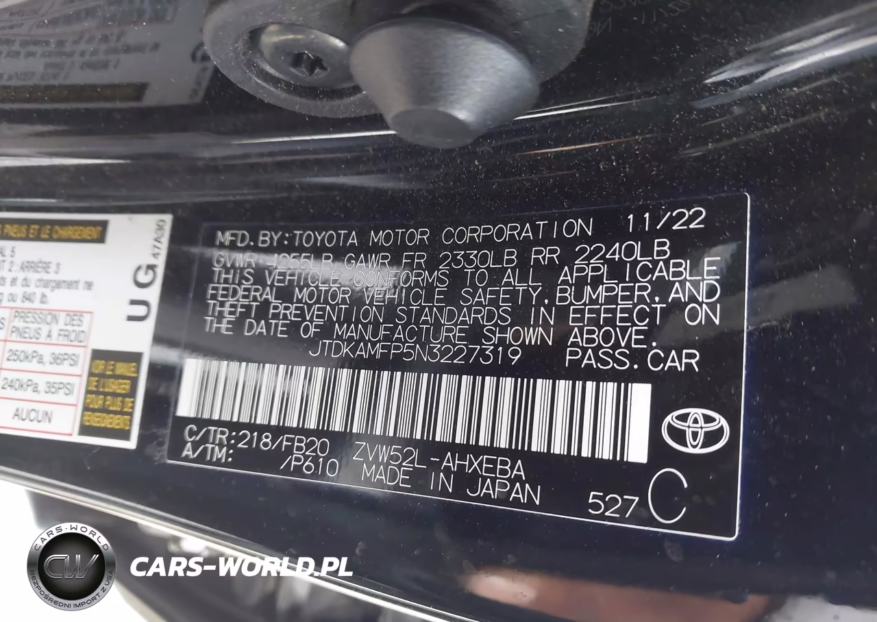 2022 Toyota Prius Prime Le VIN:JTDKAMFP5N3227319 - 9