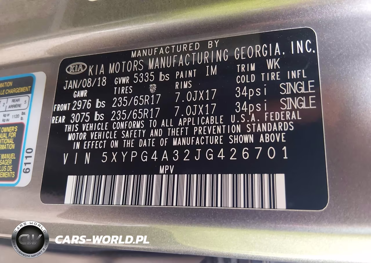 2018 Kia Sorento 2.4L Lx VIN:5XYPG4A32JG426701 - 9