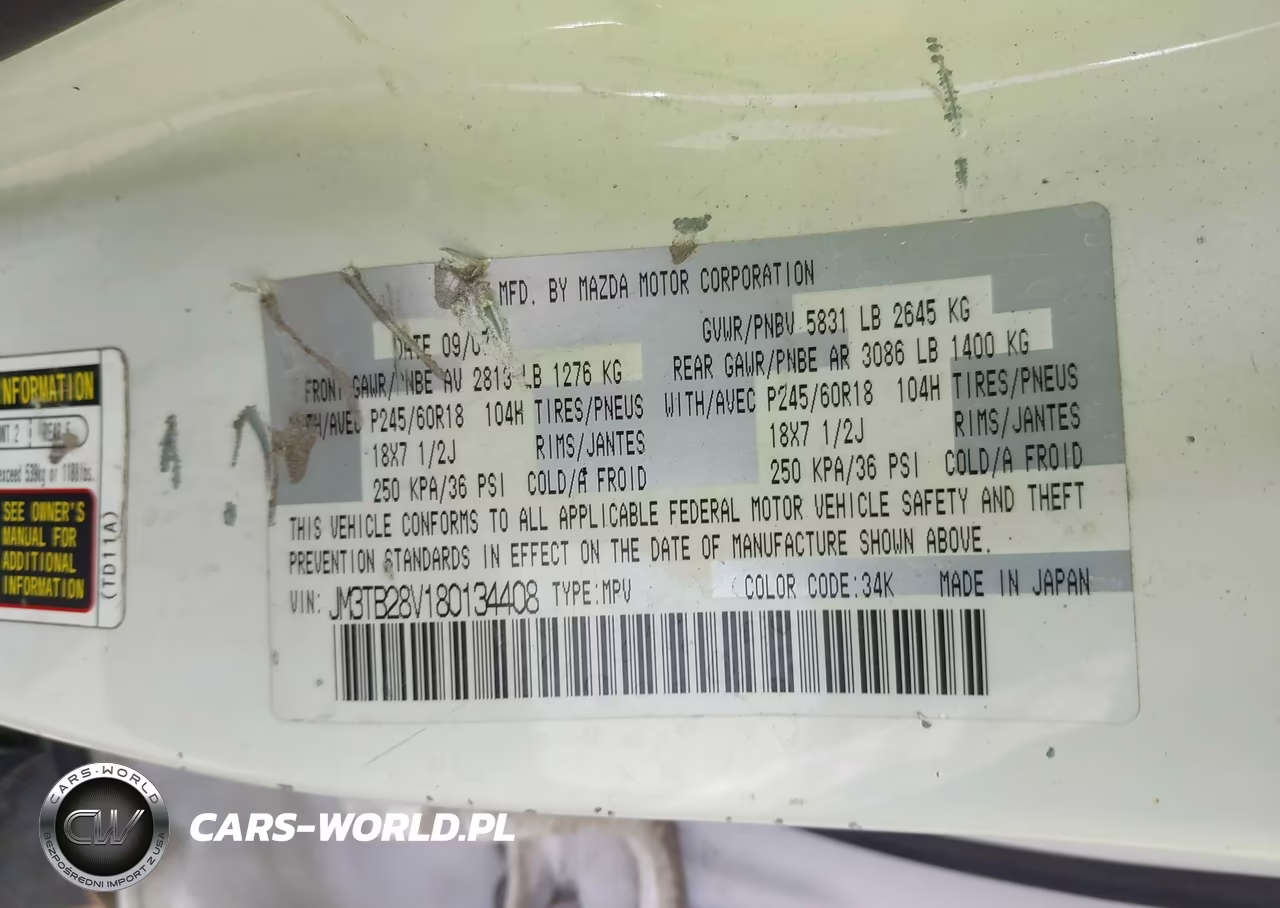 2008 Mazda Cx-9 Touring VIN:JM3TB28V180134408 - 9