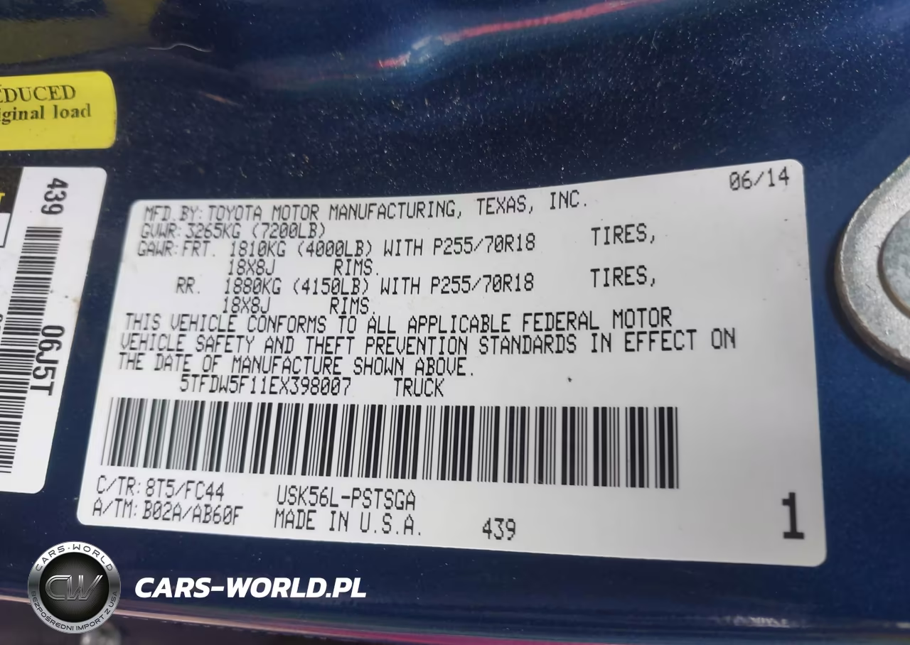 2014 Toyota Tundra Sr5 5.7L V8 VIN:5TFDW5F11EX398007 - 9
