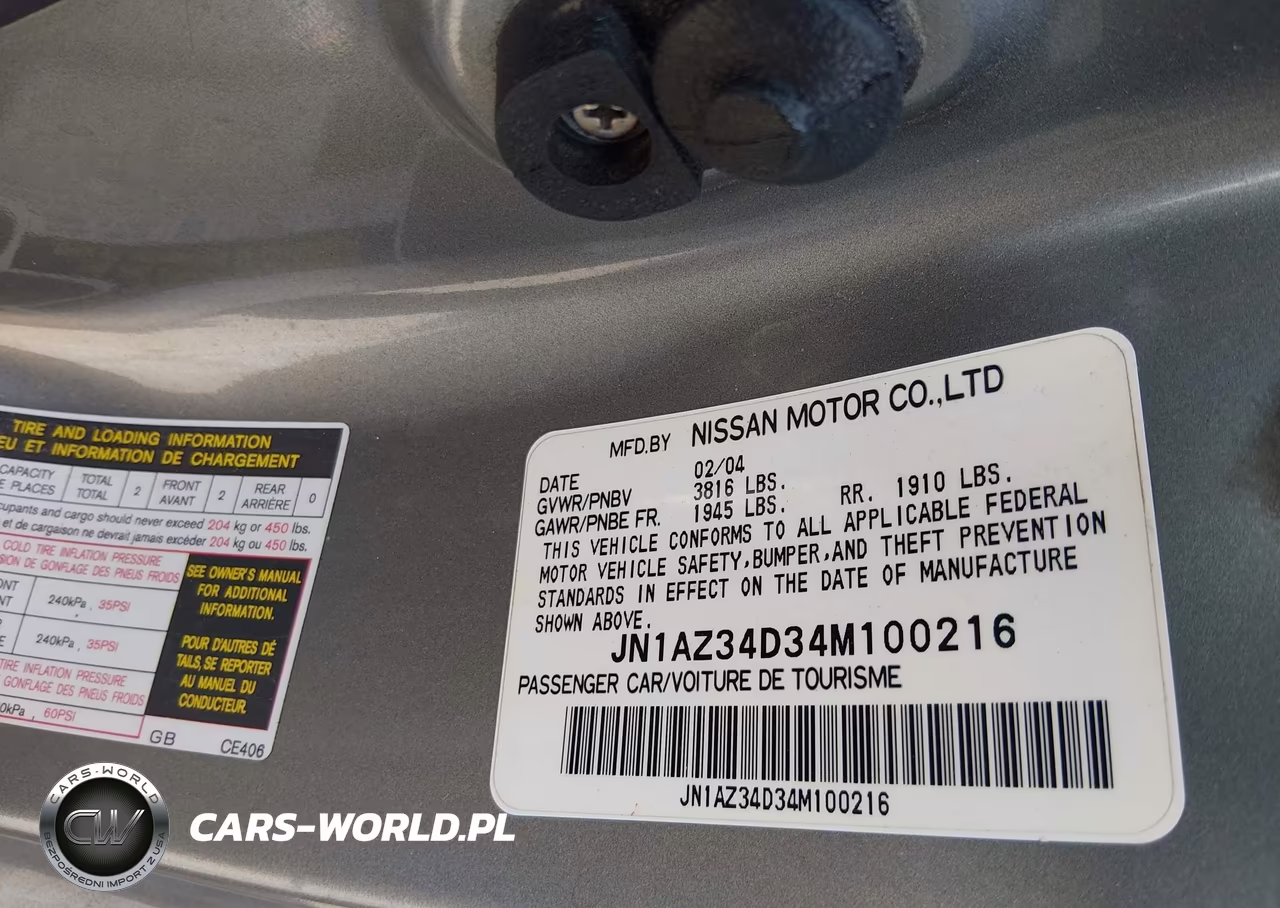 2004 Nissan 350Z Enthusiast VIN:JN1AZ34D34M100216 - 9