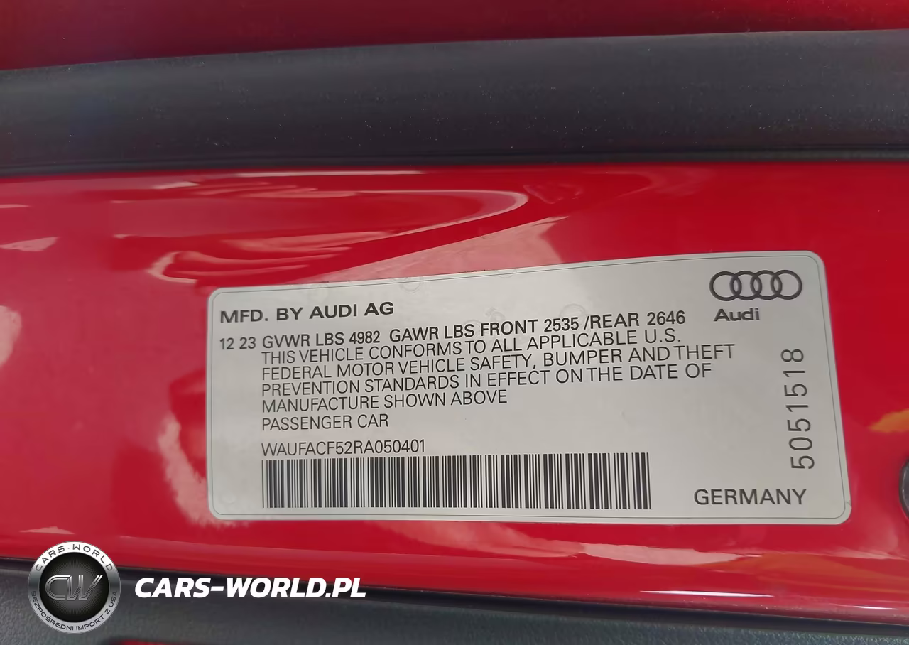2024 Audi A5 Sportback Premium Plus 45 Tfsi Quattro S Tronic VIN:WAUFACF52RA050401 - 9