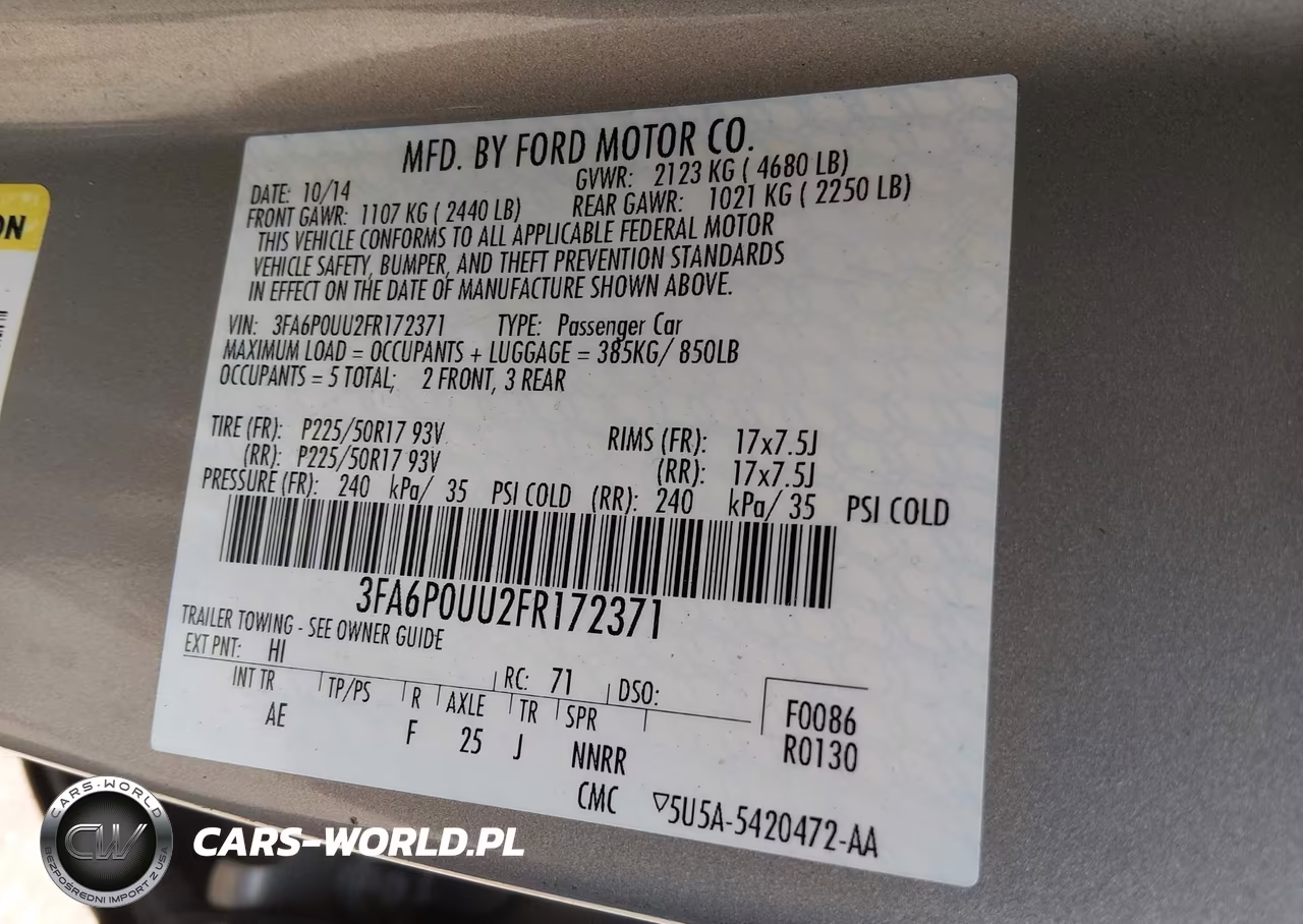 2015 Ford Fusion Hybrid S VIN:3FA6P0UU2FR172371 - 9