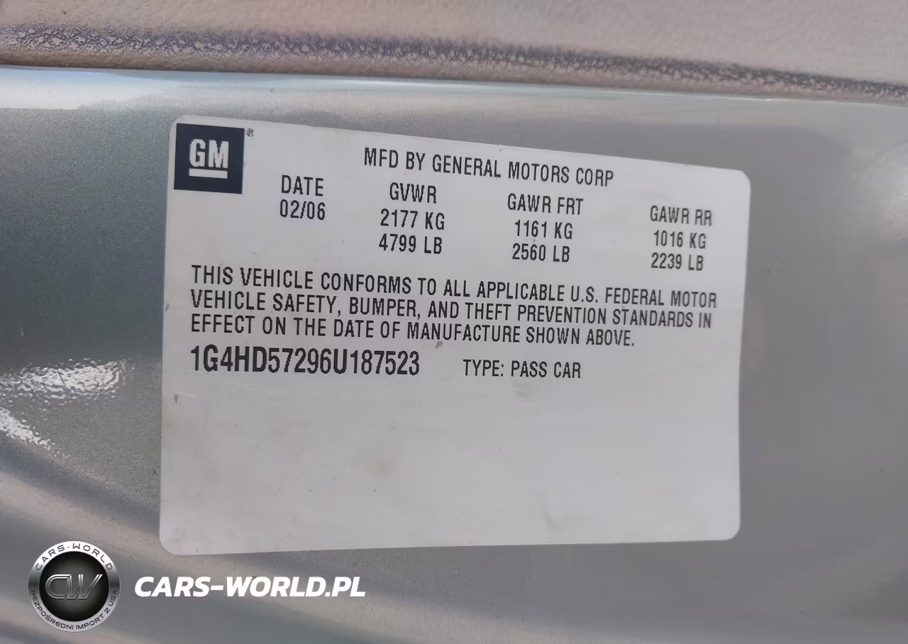 2006 Buick Lucerne Cxl VIN:1G4HD57296U187523 - 9
