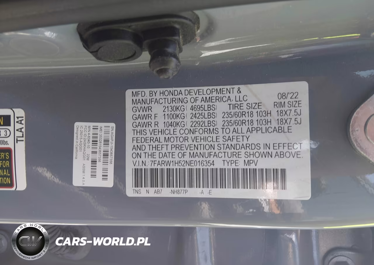 2022 Honda Cr-V 2Wd Ex VIN:7FARW1H52NE016354 - 9