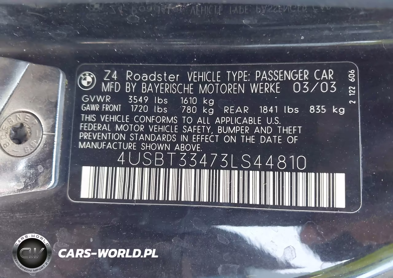 2003 BMW Z4 2.5I VIN:4USBT33473LS44810 - 9