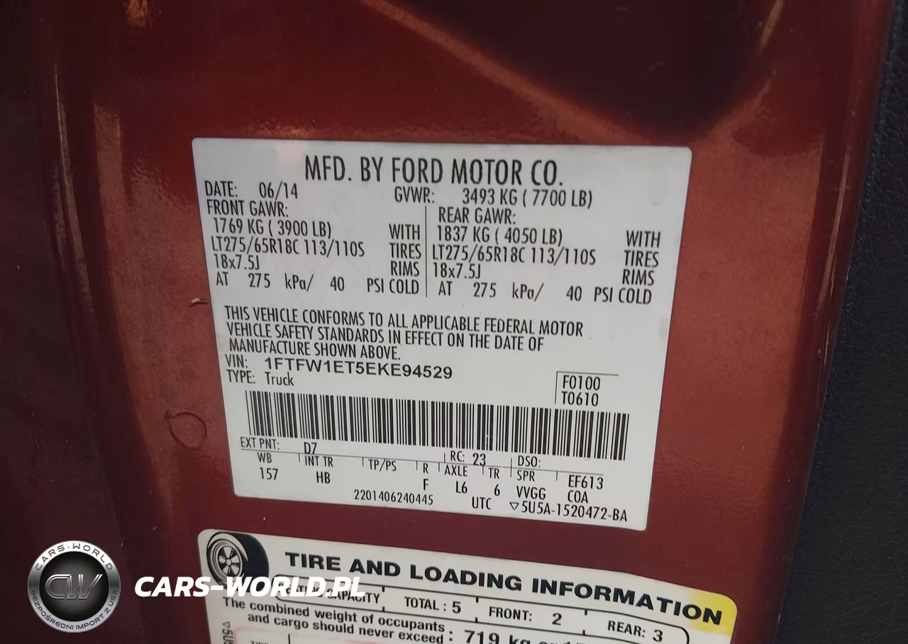 2014 Ford F-150 Lariat VIN:1FTFW1ET5EKE94529 - 9