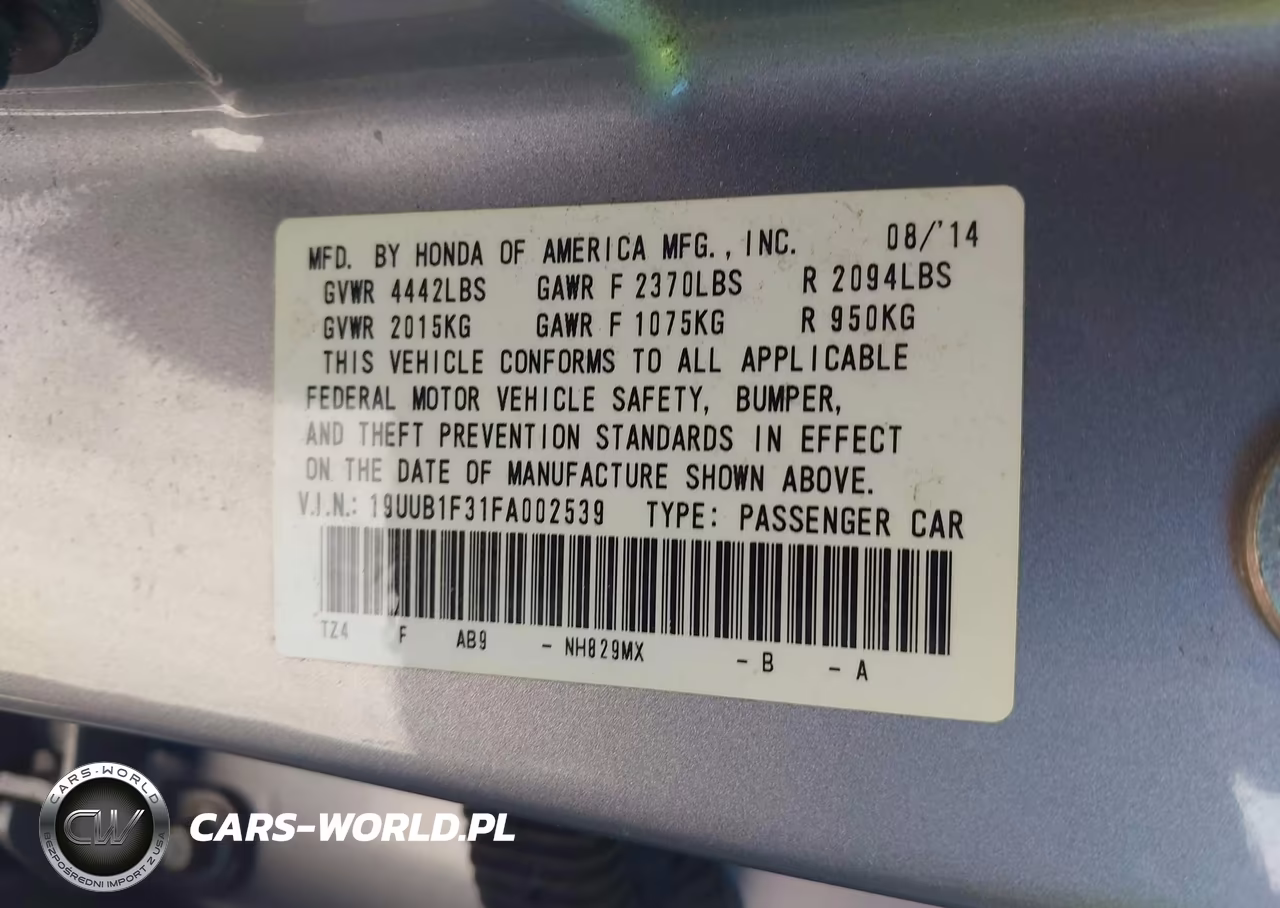 2015 Acura Tlx VIN:19UUB1F31FA002539 - 9