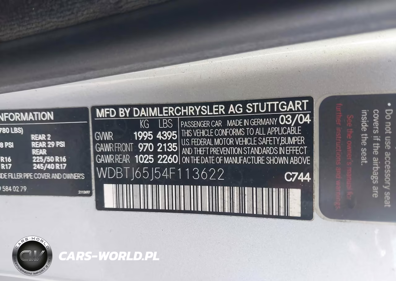 2004 Mercedes-Benz Clk 320 VIN:WDBTJ65J54F113622 - 9