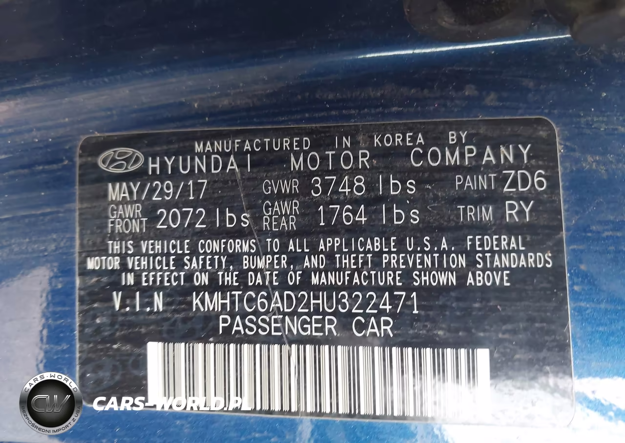 2017 Hyundai Veloster VIN:KMHTC6AD2HU322471 - 9