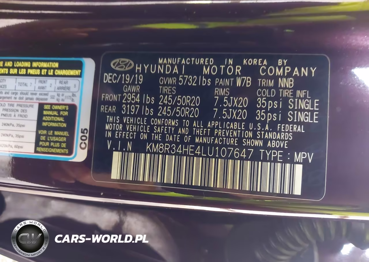 2020 Hyundai Palisade Sel VIN:KM8R34HE4LU107647 - 9