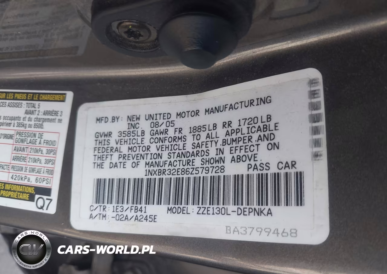 2006 Toyota Corolla Le VIN:1NXBR32E86Z579728 - 9
