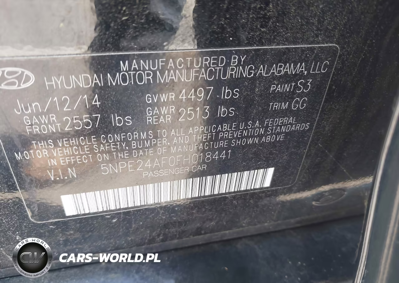 2015 Hyundai Sonata Se VIN:5NPE24AF0FH018441 - 9