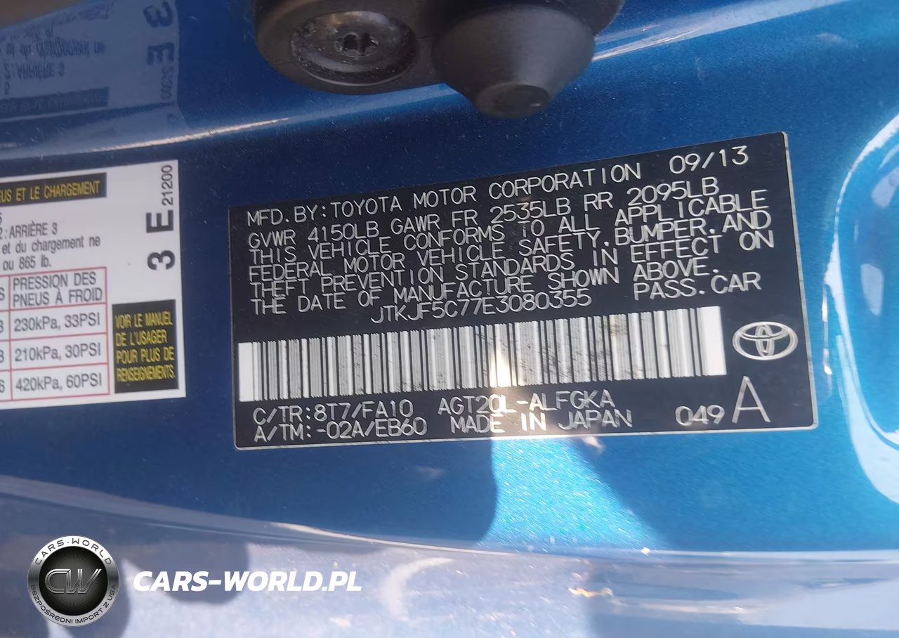 2014 Scion Tc VIN:JTKJF5C77E3080355 - 9