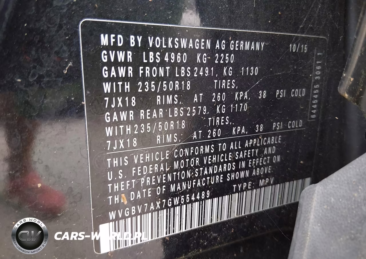 2016 Volkswagen Tiguan Se VIN:WVGBV7AX7GW554489 - 9