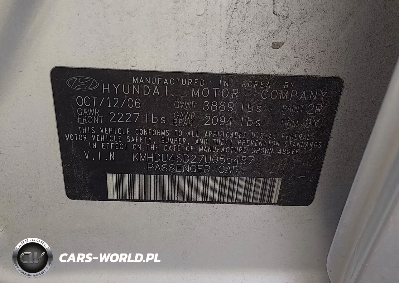 2007 Hyundai Elantra Gls-Ltd-Se VIN:KMHDU46D27U055457 - 9