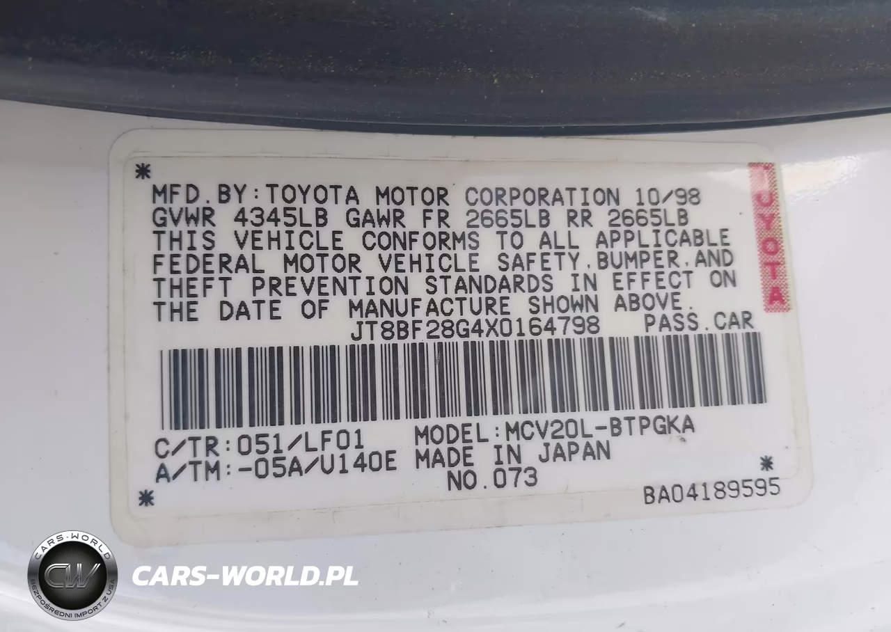 1999 Lexus Es 300 VIN:JT8BF28G4X0164798 - 9