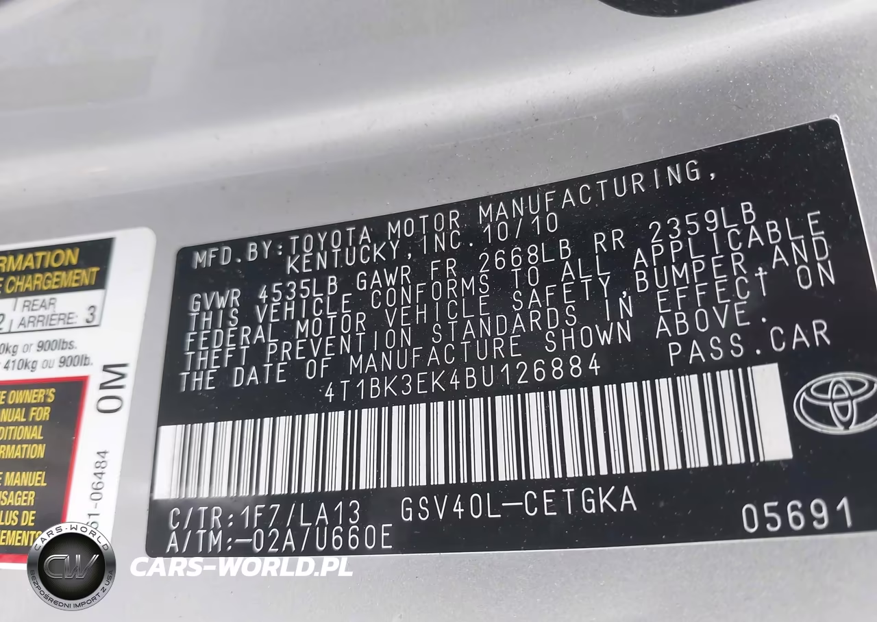 2011 Toyota Camry Xle V6 VIN:4T1BK3EK4BU126884 - 9