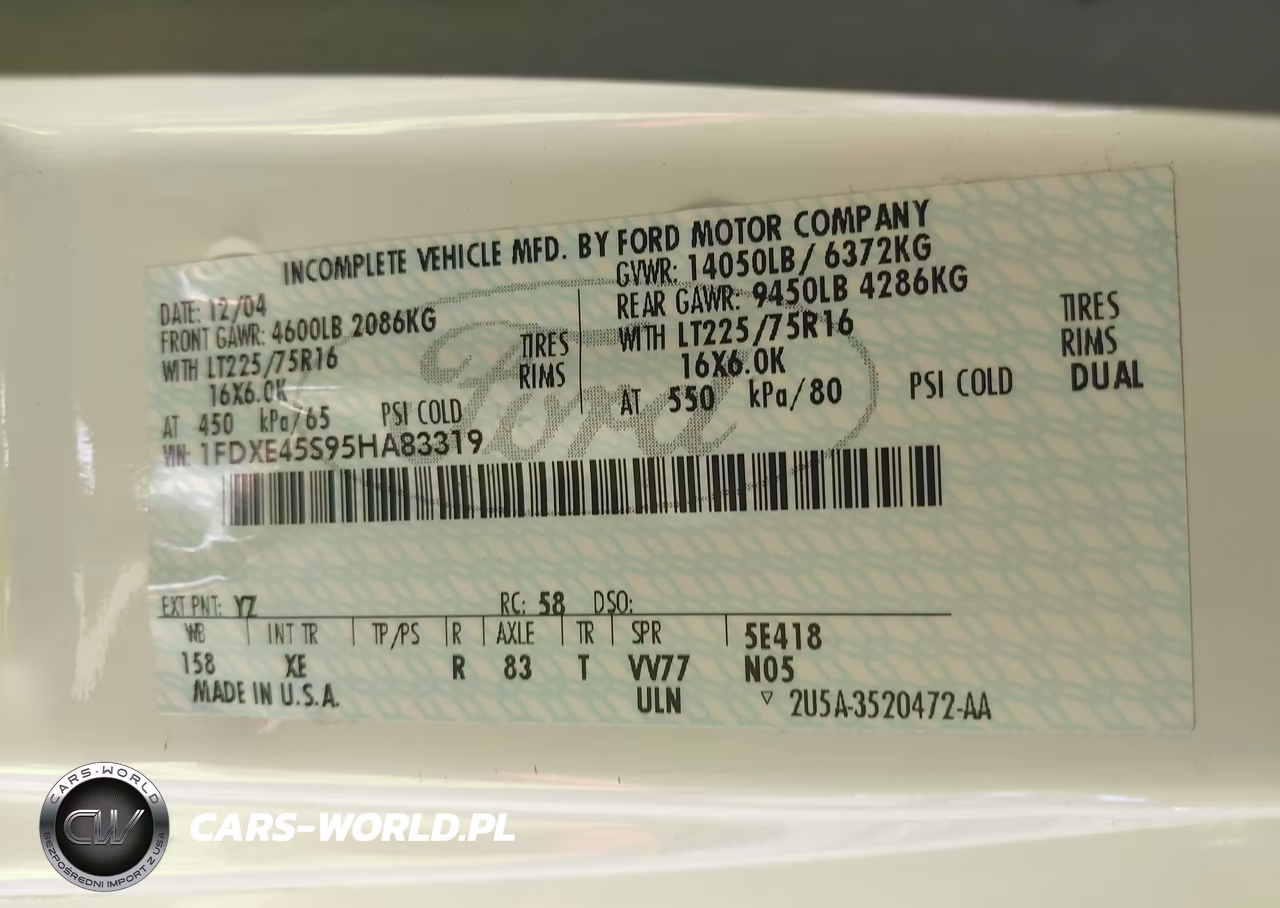 2005 Ford E-450 Cutaway Standard VIN:1FDXE45S95HA83319 - 8